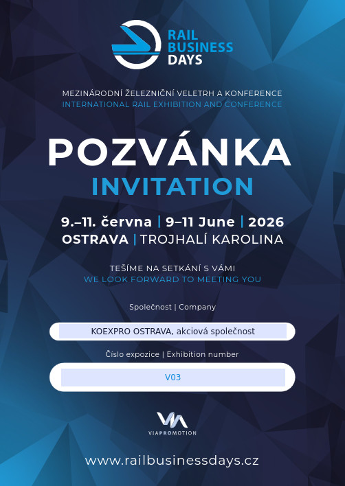 KOEXPRO vás zve na veletrh Rail Business Days